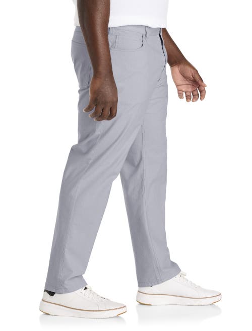 Oak Hill By Dxl Big & Tall Straight-fit 5-pocket Chambray Pants In Blackened Pearl