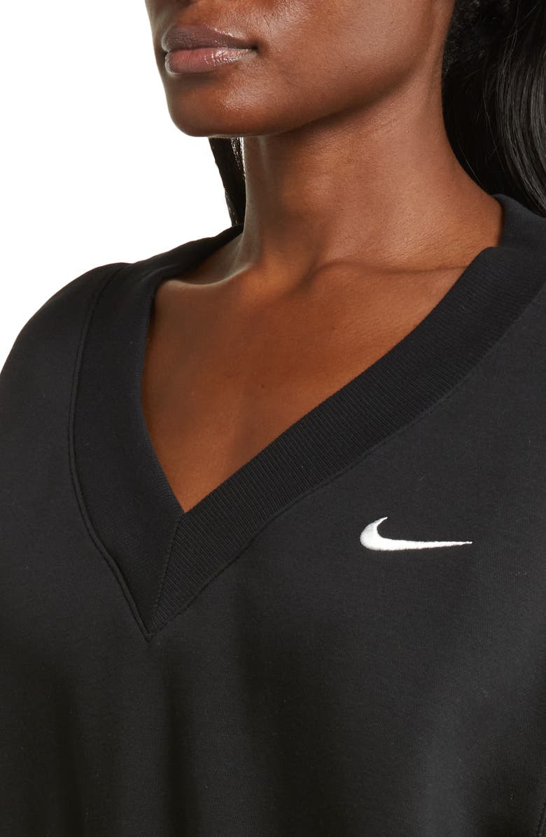 Nike Sportswear Phoenix Fleece V-Neck Crop Sweatshirt, Alternate, color, 