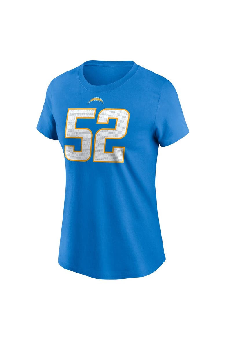Women's Nike Khalil Mack Powder Blue Los Angeles Chargers Player Name & Number T-Shirt, Alternate, color, Powder Blue