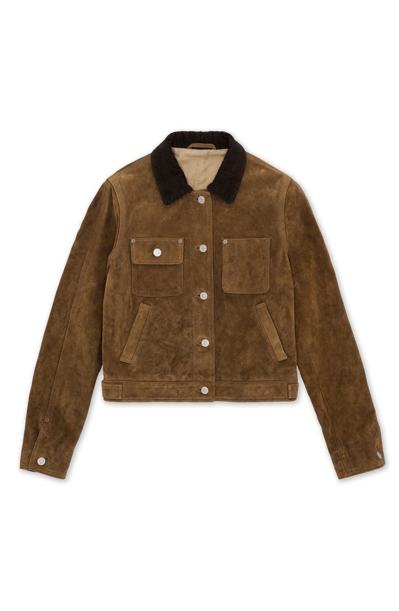 Fortela Fedra Suede Leather Jacket, Main, color, Brown