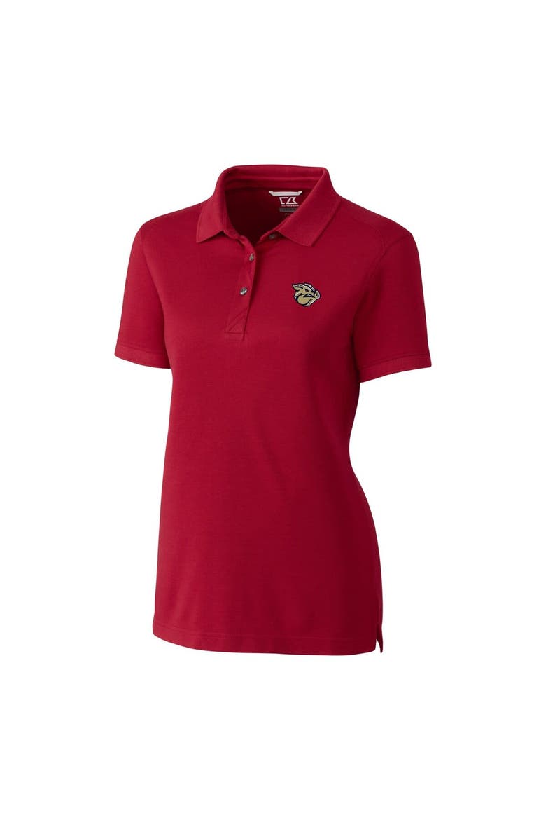 Women's Cutter & Buck Red Lehigh Valley IronPigs Advantage Tri-Blend Pique Polo, Alternate, color, Red