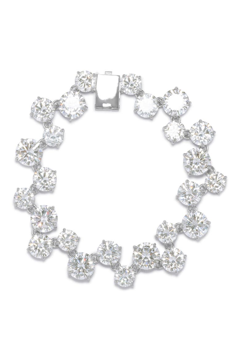 Cubic Zirconia Bracelet, Main, color, RHODIUM