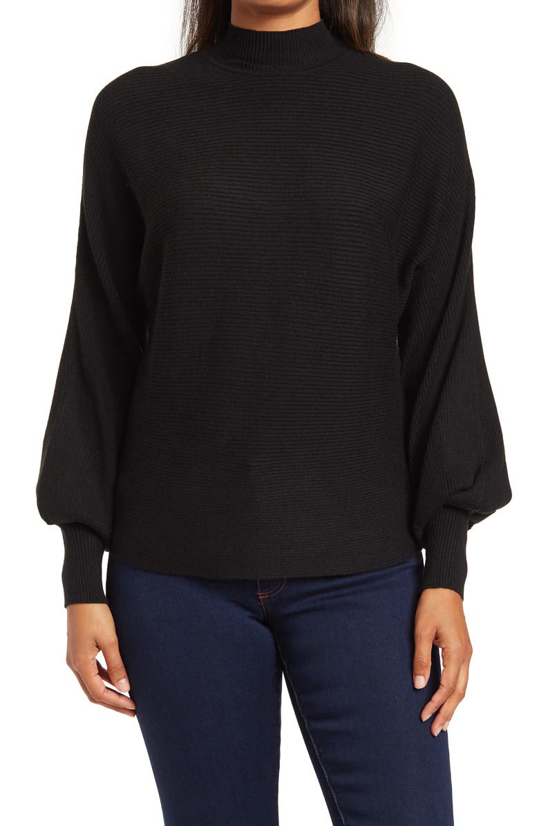T Tahari Mock Neck Dolman Sleeve Sweater, Main, color, 
