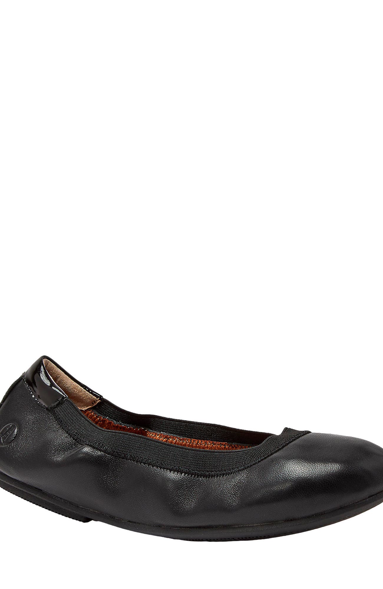 Lands' End Comfort Elastic Slip On Ballet Flat Shoes, Main, color, Black