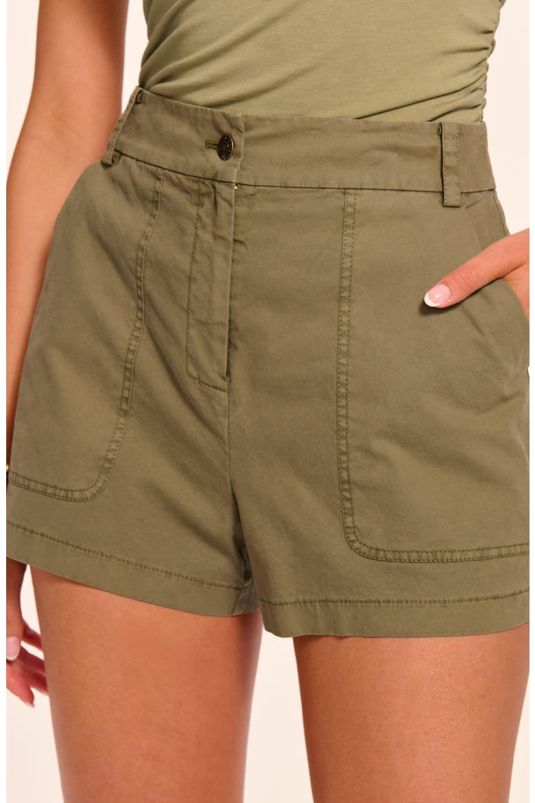 Hilary Stretch Cotton Canvas Shorts, Alternate, color, SAFARI GREEN