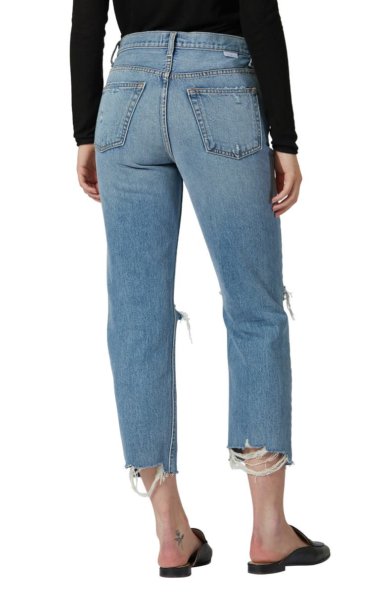 Boyish Jeans The Tommy Ripped High Waist Raw Hem Straight Leg Jeans, Alternate, color,