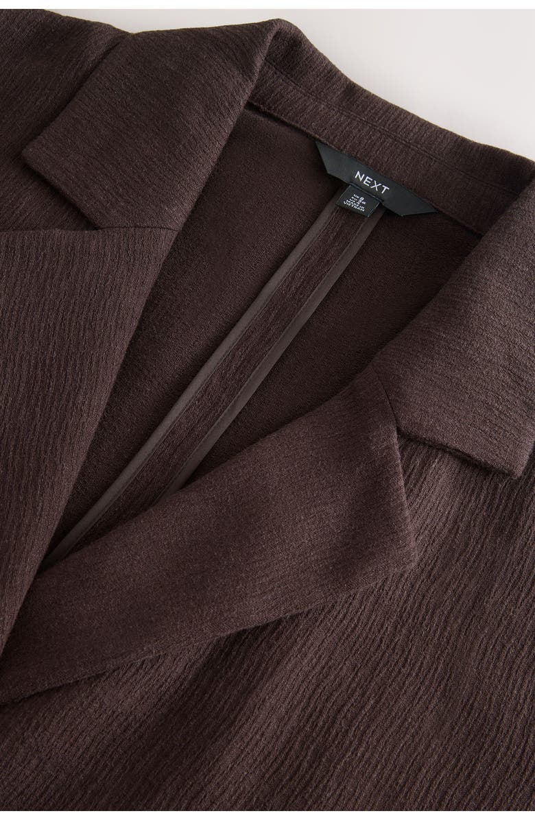 NEXT Textured Relaxed Fit Double Breasted Blazer, Alternate, color, Brown