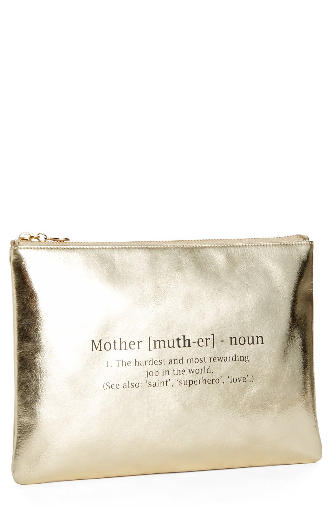 Leather Clutch, Main, color, GOLD/ DEFINITION