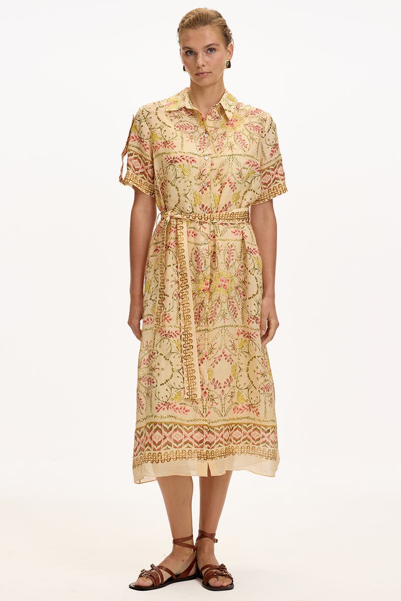 Abbey Short Sleeve Printed Midi Dress, Main, color, Multi Color