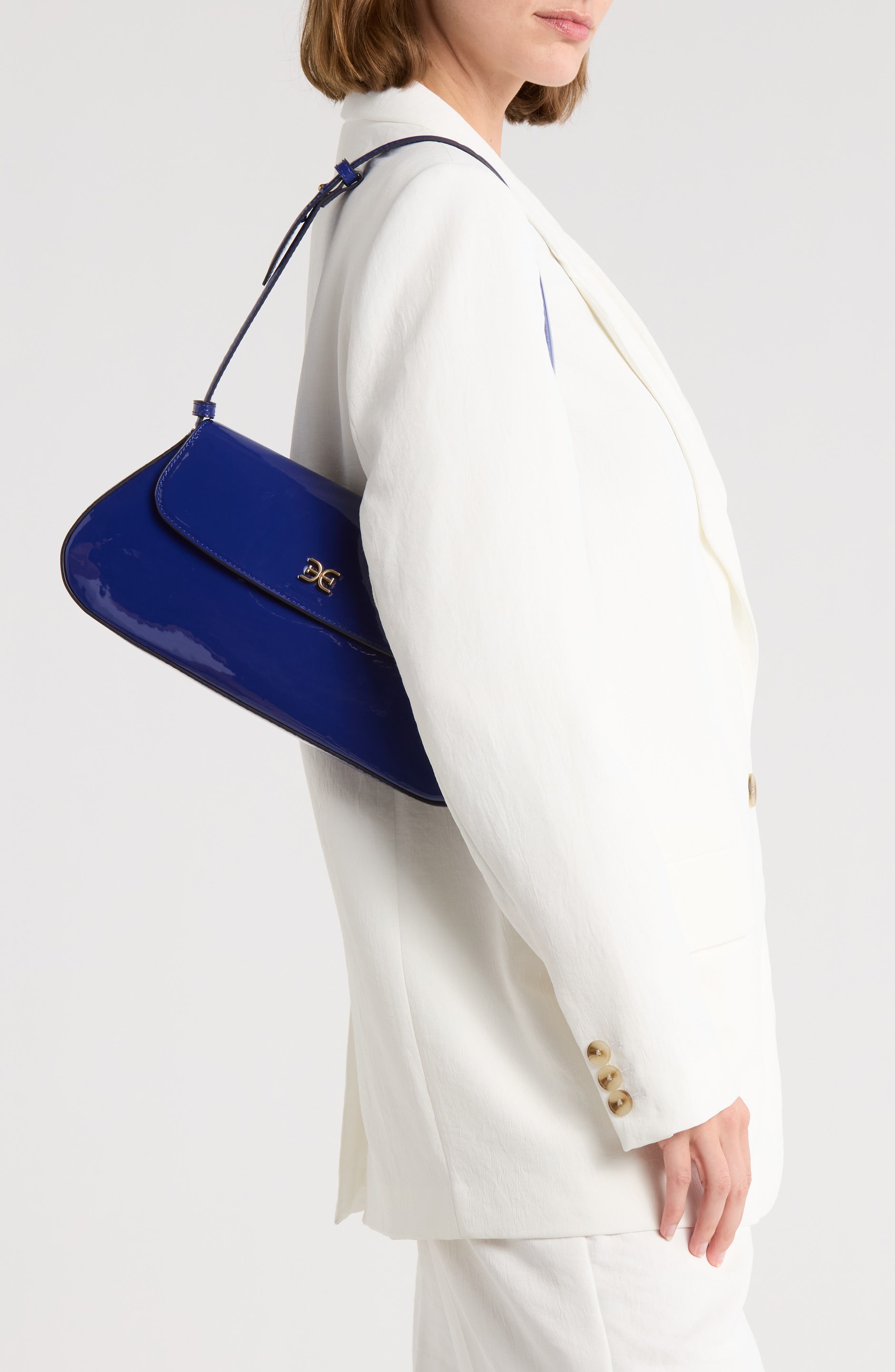 Sam Edelman Elcie Medium Shoulder Bag, Alternate, color, Navy