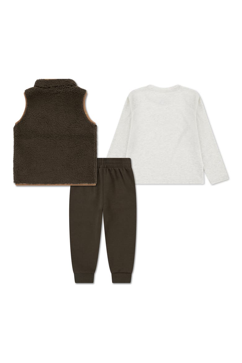 Kids' Sportswear Club T-Shirt, Joggers & Vest Set, Alternate, color, CACAO WOW