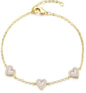 Adornia Pavé CZ Mother of Pearl Station Bracelet