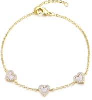 Adornia Pavé CZ Mother of Pearl Station Bracelet