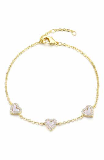 Adornia Pavé CZ Mother of Pearl Station Bracelet