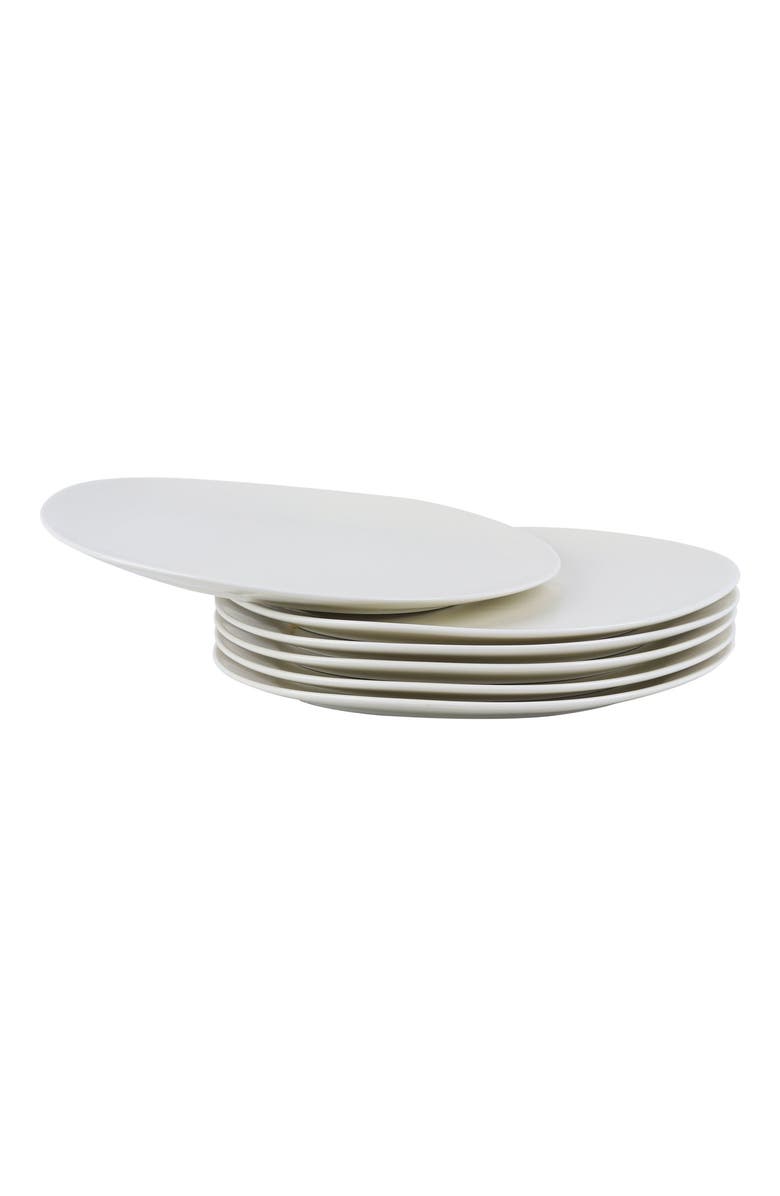 Stone Lain Delilah Porcelain 6-Piece Dinner Plate Set, Alternate, color, Cream
