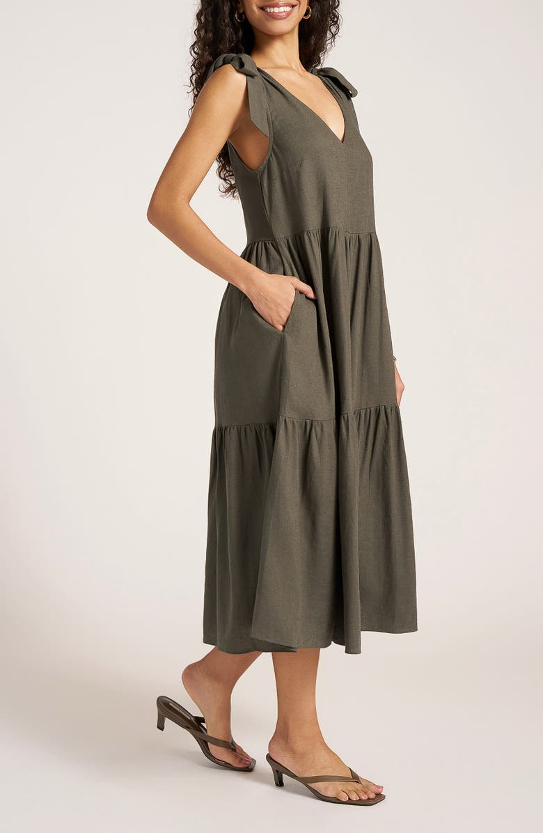 matty m. Louisa Shoulder Tie Linen Blend Sundress, Alternate, color, 