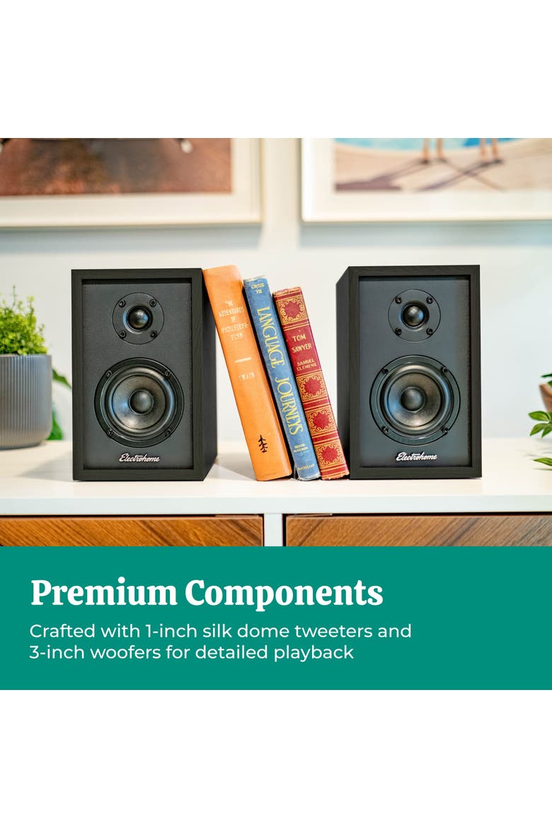 Berkeley 2.0 Stereo Powered Bluetooth Bookshelf Speakers, Alternate, color, Black