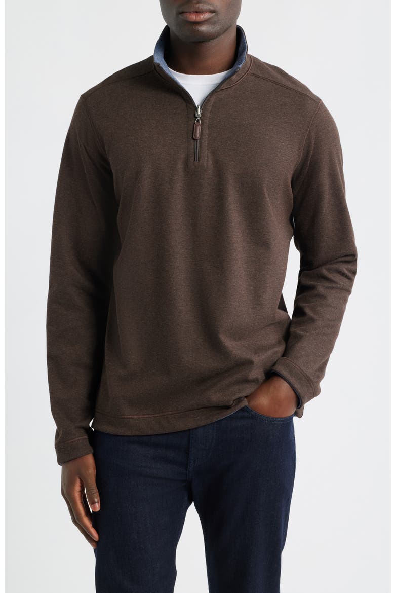 Icon Reversible Quarter Zip, Main, color, BROWN/ BLUE