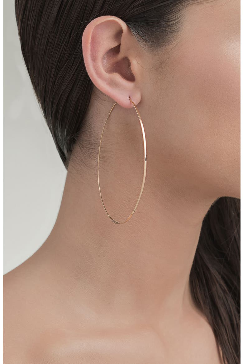 14K Gold Large Flat Magic Hoop Earrings, Alternate, color, YELLOW GOLD
