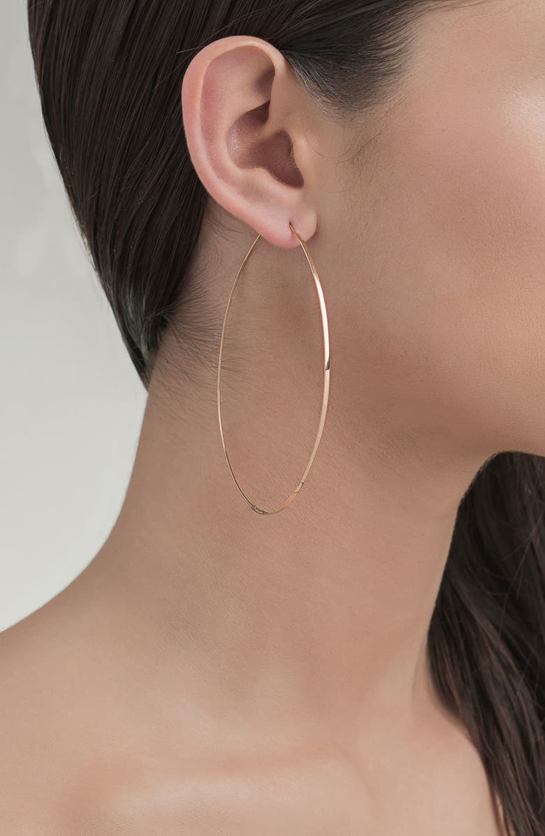 LANA 14K Gold Large Flat Magic Hoop Earrings, Alternate, color, Yellow Gold