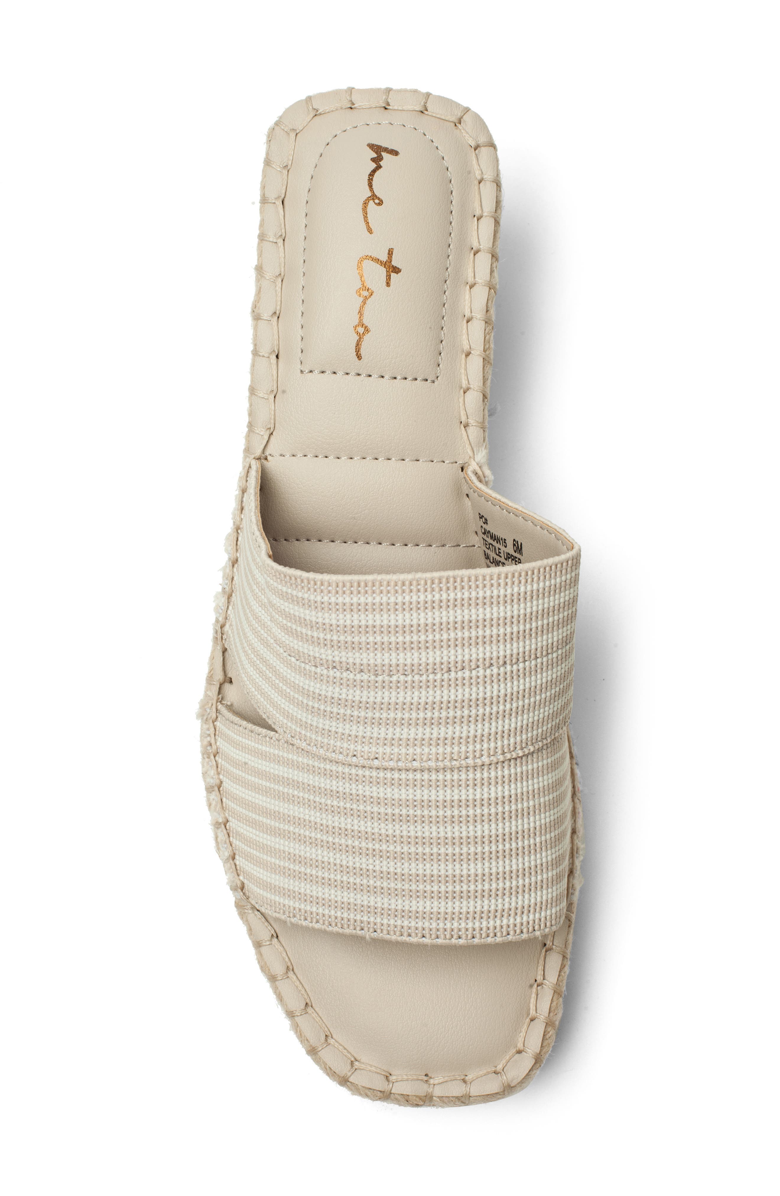 Caymen Espadrille Platform Wedge Slide Sandal, Alternate, color, NATURAL/ IVORY STRIPE FABRIC