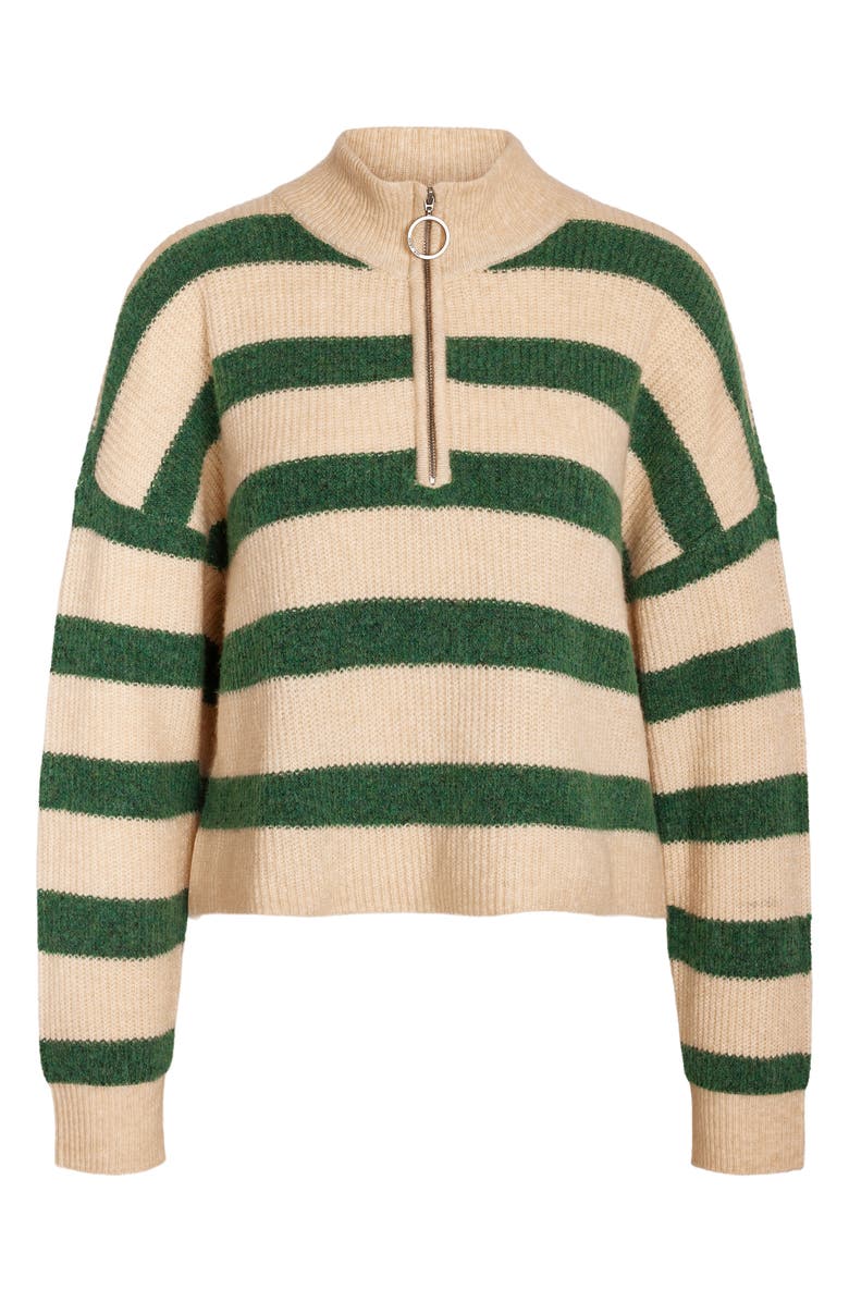 Noisy may New Alice Stripe Quarter Zip Sweater, Alternate, color, 