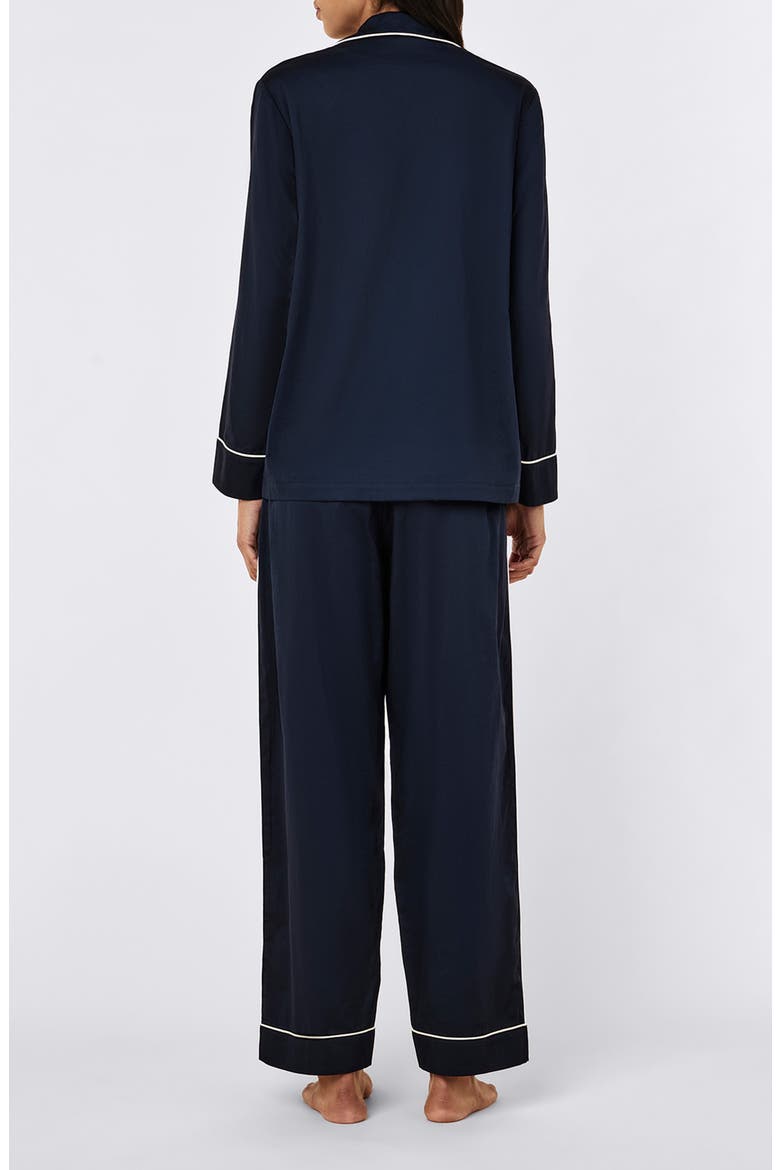 Zoe Cotton Sateen Pajamas, Alternate, color, DEEP NAVY