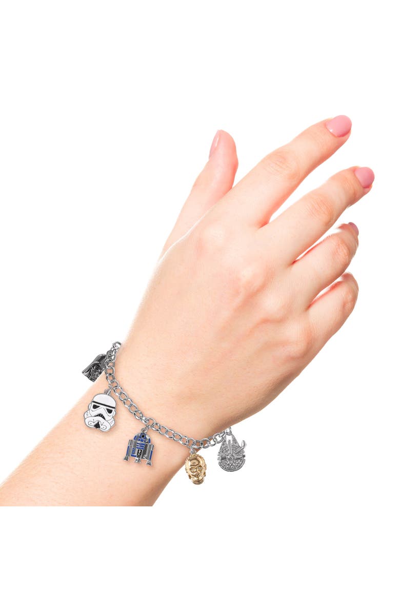 Star Wars Charm Bracelet with 5 Unique Charms, 7" + .75", Alternate, color, Multicolor
