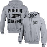 Champion Men's Champion  Heather Gray Purdue Boilermakers Varsity Powerblend Full-Zip Fleece Hoodie