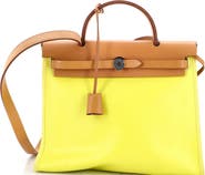 Pre-Owned Hermes Herbag Zip Berline Vache Canvas and Leather 31