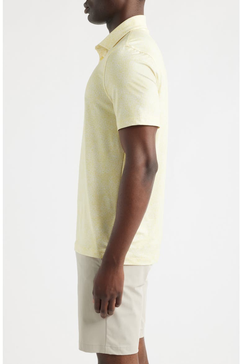 Hydrangea Print Tech Jersey UPF 50+ Golf Polo, Alternate, color, CANARY