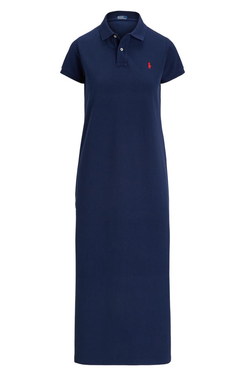 Polo Ralph Lauren Cotton Piqué Polo Dress, Alternate, color, Newport Navy