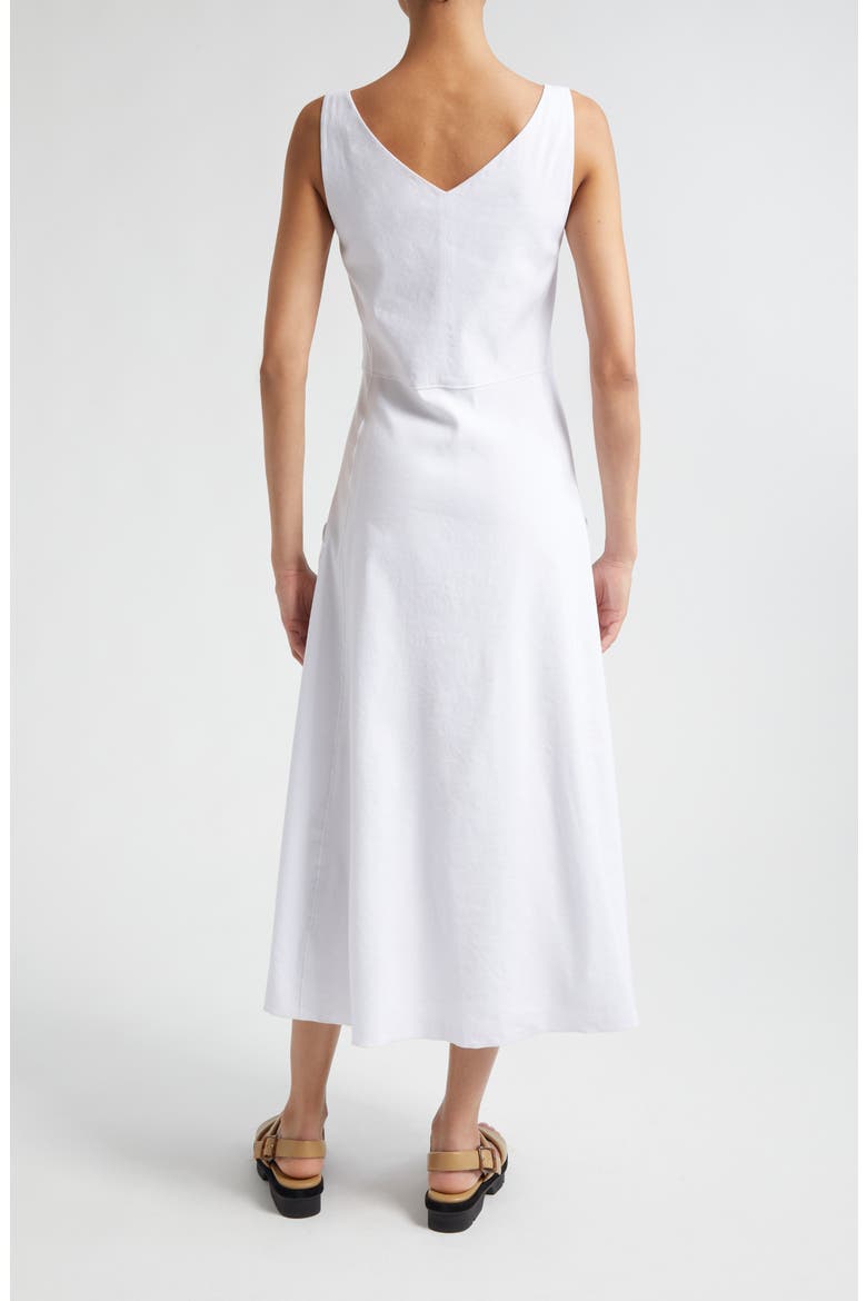 Patch Pocket Linen Blend Midi Dress, Alternate, color, OPTIC WHITE