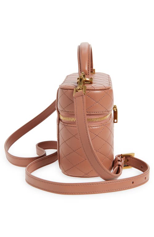 Saint Laurent Mini Gaby Quilted Leather Vanity Case In Pink