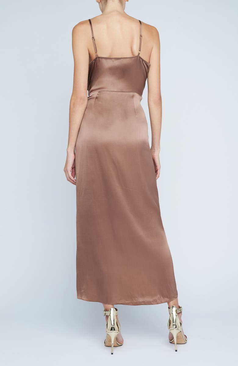 L'AGENCE Amilia Silk Maxi Wrap Dress, Alternate, color,
