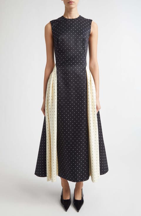 Alexis Polka Dot Jacquard Midi Dress