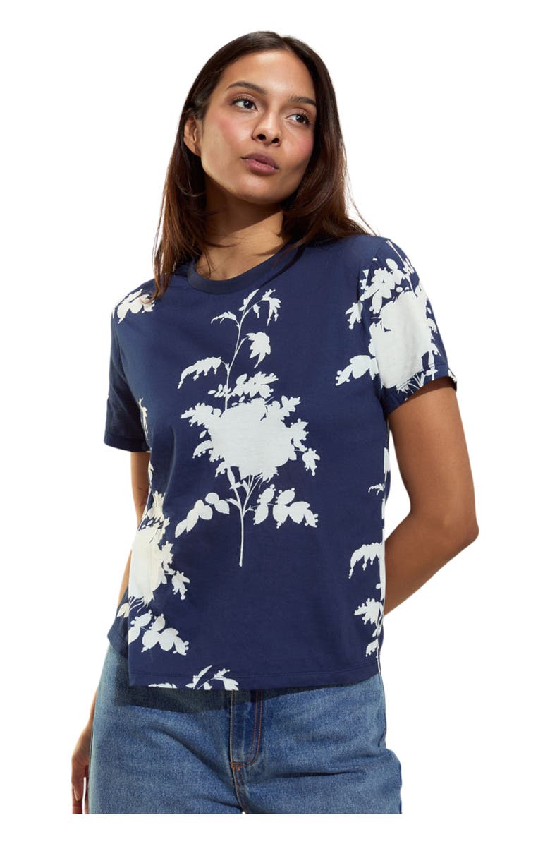 Cynthia Rowley Everyday Cotton Tee, Main, color, Navy/White