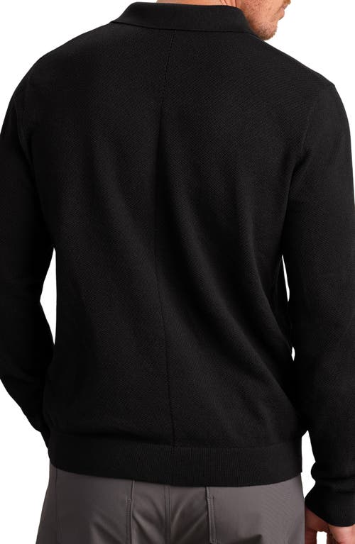 Rhone Regular Fit Long Sleeve Sweater Polo In Black
