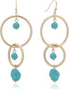 Ettika Beaded Double Ring Drop Earrings