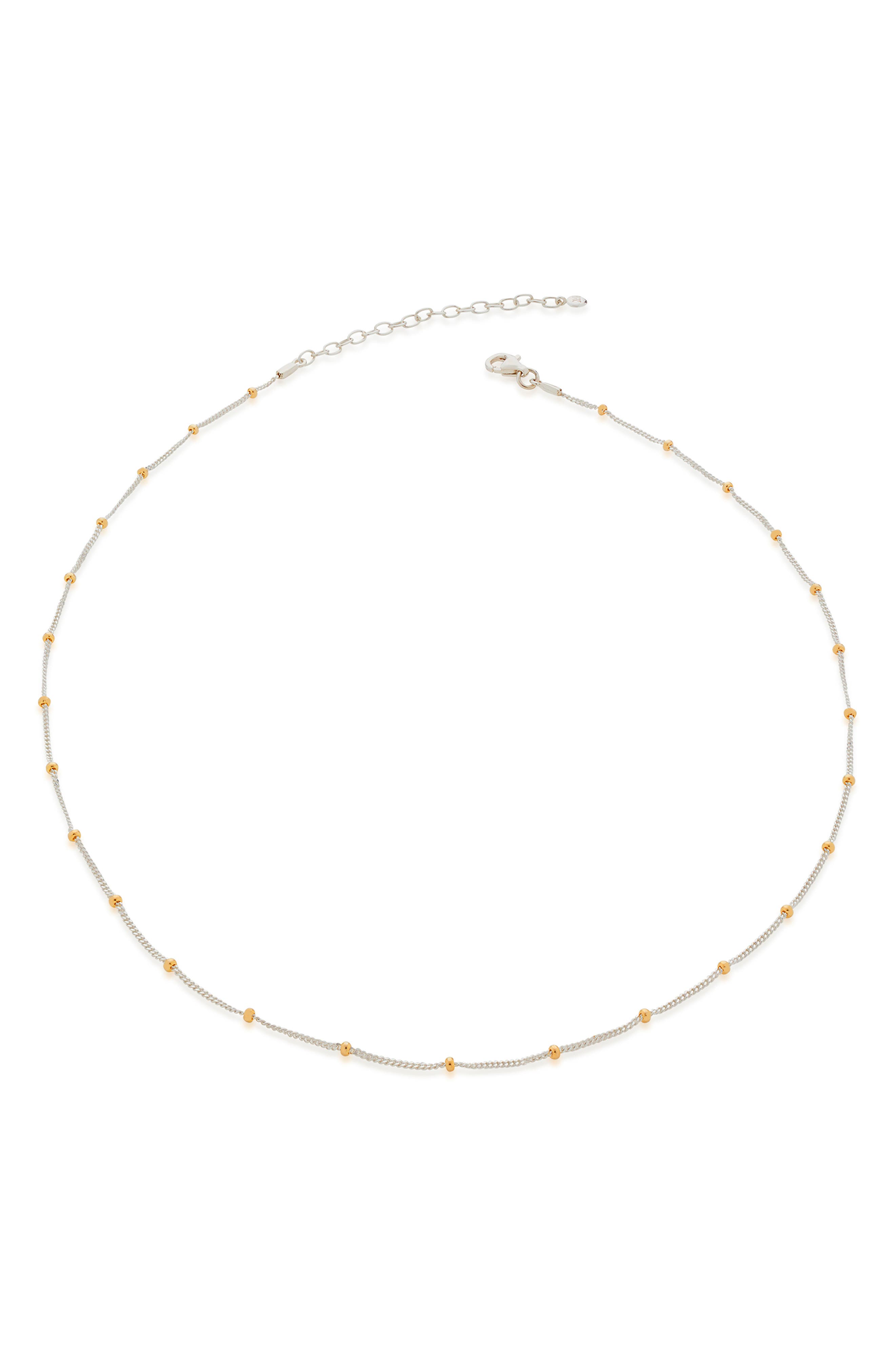 Monica Vinader Mixed Metal Beaded Chain Necklace
