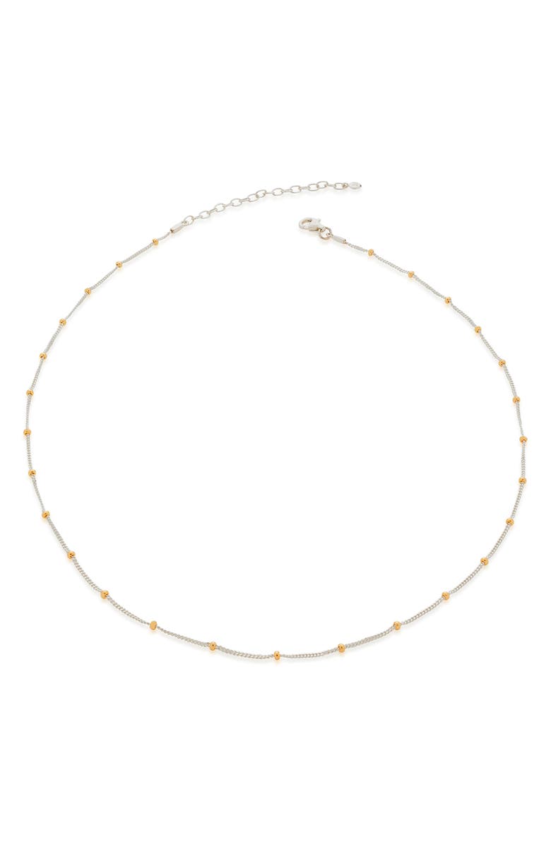 Monica Vinader Mixed Metal Beaded Chain Necklace, Main, color, Silver