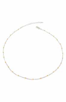 Monica Vinader Mixed Metal Beaded Chain Necklace