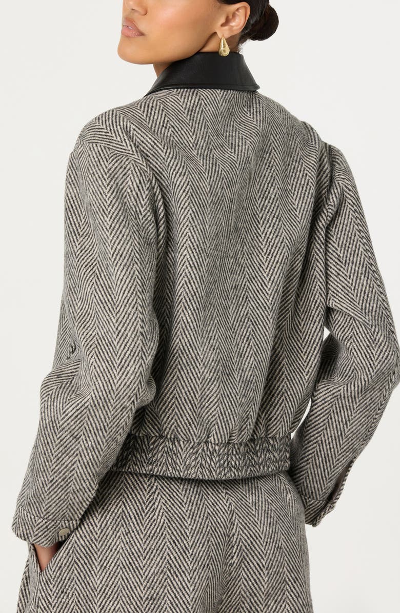 ASTR the Label Nelly Herringbone Jacket, Alternate, color, Grey Herringbone