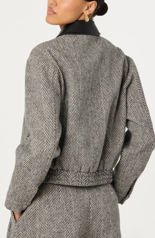 Astr The Label Nelly Herringbone Jacket In Gray