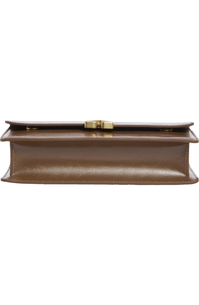 Off-White Jitney Leather East/West Shoulder Bag, Alternate, color, Brown