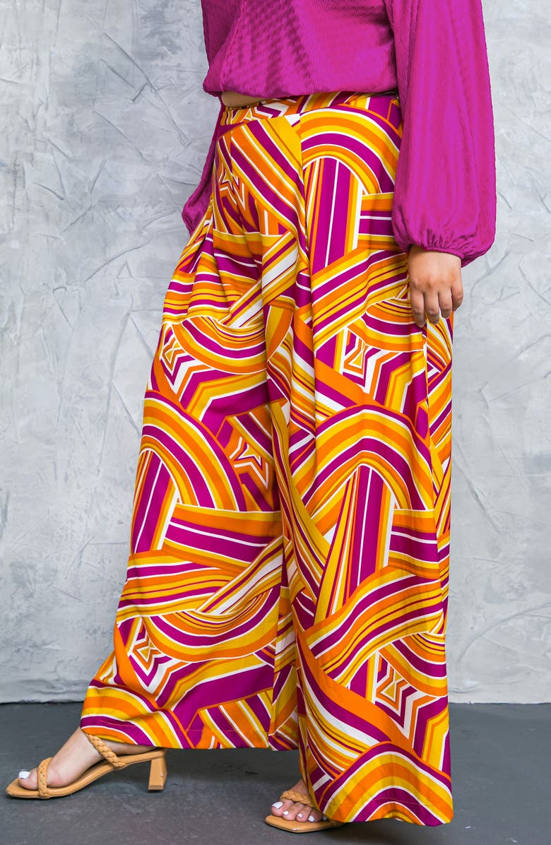 FLYING TOMATO Printed Woven Pants, Alternate, color, Rust Berry