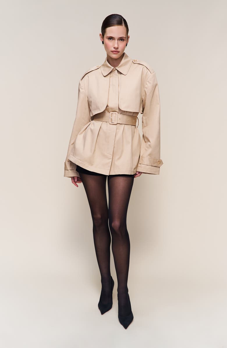 Guizio Thea Trench Coat, Main, color, Soft Taupe