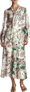 Boden Whimsical Flora Bow Detail Shirtdress