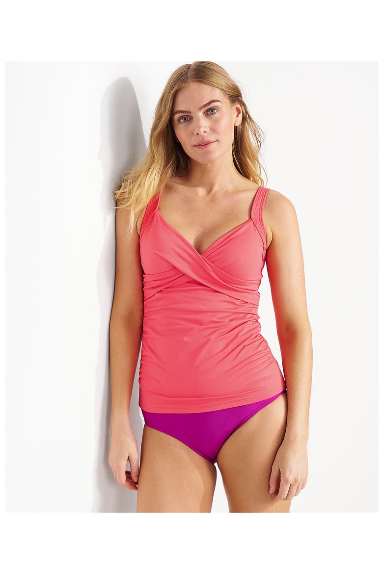 Plus Size DD-Cup V-Neck Underwire Tankini Swimsuit Top, Alternate, color, Wood Lily