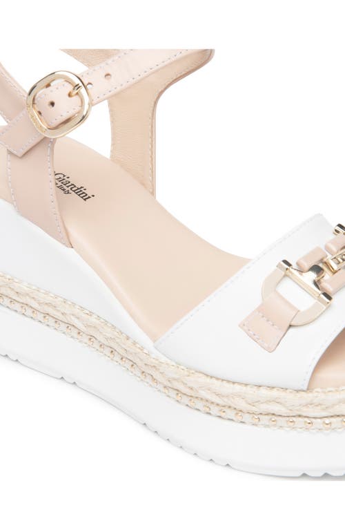 Nerogiardini Platform Wedge Sandal In White